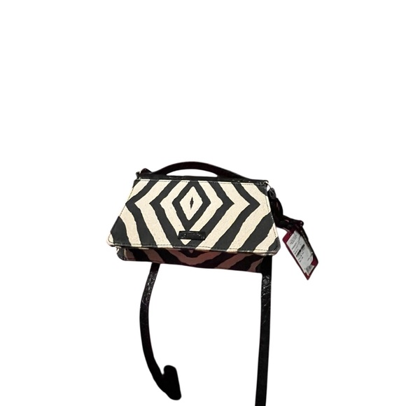 Vince Camuto Zebra & Croc Embossed Shoulder Bag – Y2K Inspired Statement Purse - Picture 7 of 9